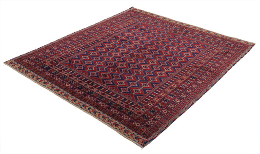 Hand Woven Nakhunak Wool Kilim Rug - 5'0'' x 5'10''