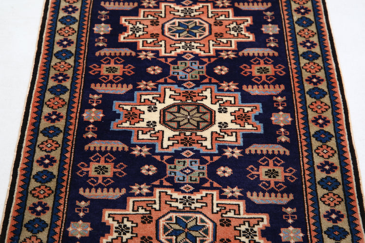 Persian Hand Knotted Ardabil Ardabil Wool Rug of Size 2'4'' X 3'7'' in Blue and Green Colors - Made in Iran