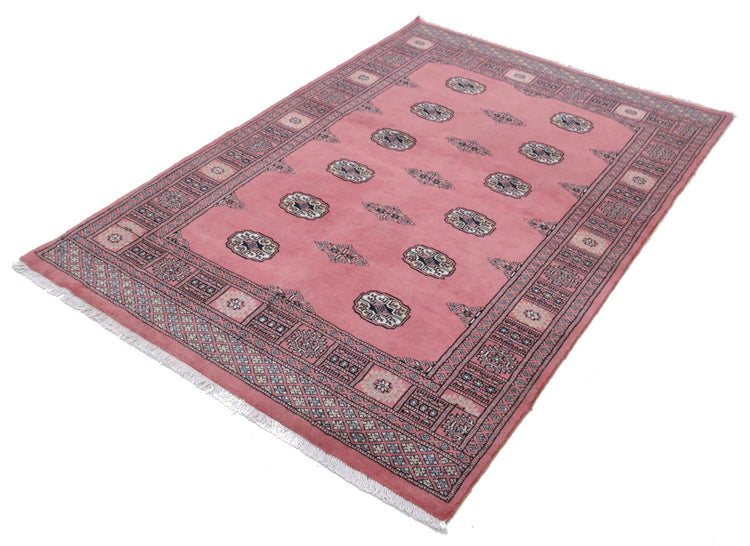Tribal Hand Knotted Bokhara Bokhara Wool Rug of Size 4'2'' X 6'1'' in  and  Colors - Made in Pakistan