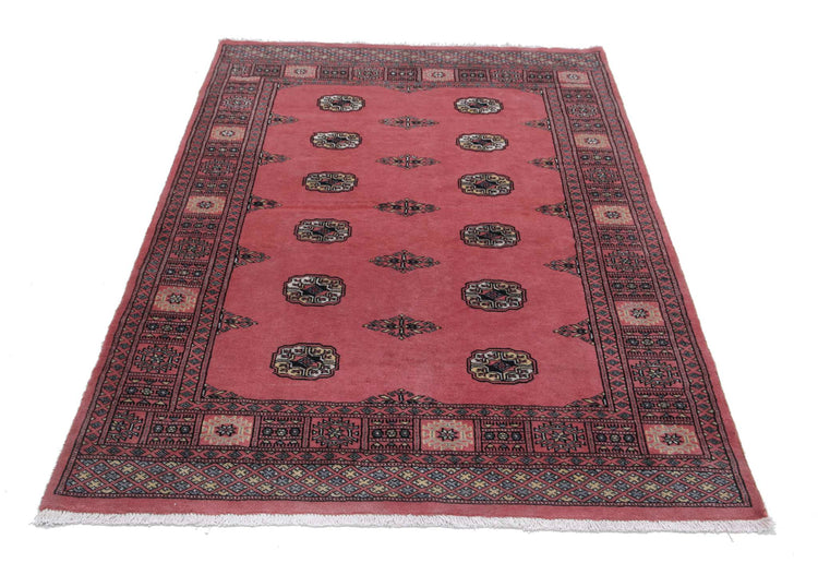Tribal Hand Knotted Bokhara Bokhara Wool Rug of Size 4'2'' X 6'1'' in  and  Colors - Made in Pakistan