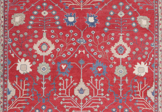 Tribal Hand Knotted Kazak Commerical Kazak Wool Rug of Size 9'4'' X 11'6'' in  and  Colors - Made in Afghanistan