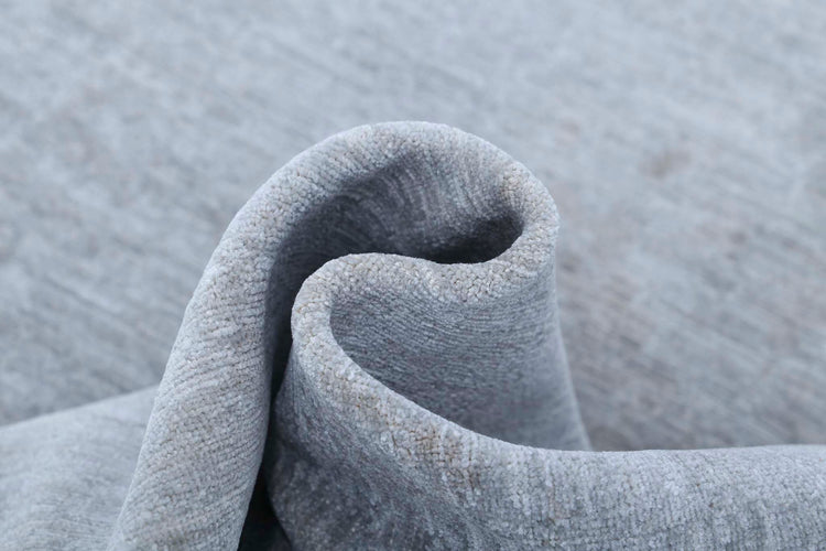 Transitional Hand Knotted Overdyed Farhan Wool Rug of Size 4'11'' X 6'3'' in Grey and Grey Colors - Made in Afghanistan
