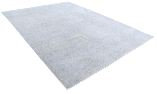 Transitional Hand Knotted Overdyed Farhan Wool Rug of Size 9'0'' X 12'4'' in Grey and  Colors - Made in Afghanistan