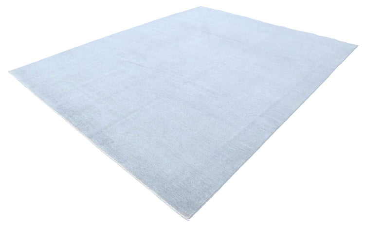 Transitional Hand Knotted Overdyed Farhan Wool Rug of Size 8'10'' X 11'6'' in Grey and Colors - Made in Afghanistan