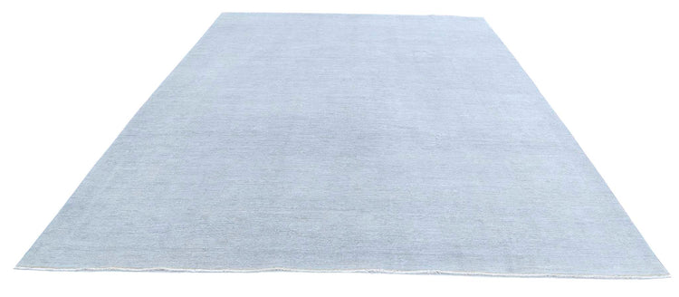 Transitional Hand Knotted Overdyed Farhan Wool Rug of Size 8'10'' X 11'6'' in Grey and Colors - Made in Afghanistan