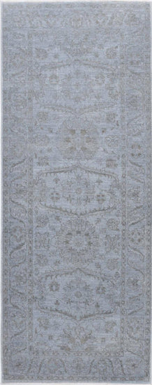 Transitional Hand Knotted Overdyed Farhan Wool Rug of Size 2'8'' X 6'11'' in Blue and Blue Colors - Made in Afghanistan