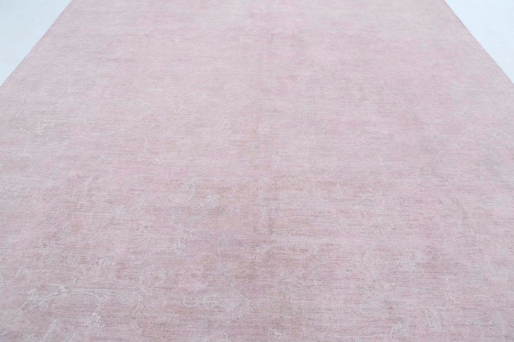 Transitional Hand Knotted Overdyed Farhan Wool Rug of Size 9'11'' X 13'6'' in Brown and Colors - Made in Afghanistan