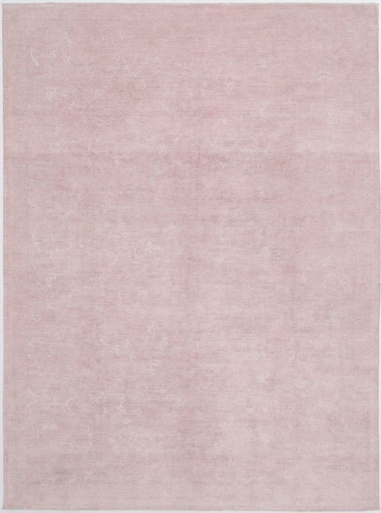 Transitional Hand Knotted Overdyed Farhan Wool Rug of Size 9'11'' X 13'6'' in Brown and Colors - Made in Afghanistan