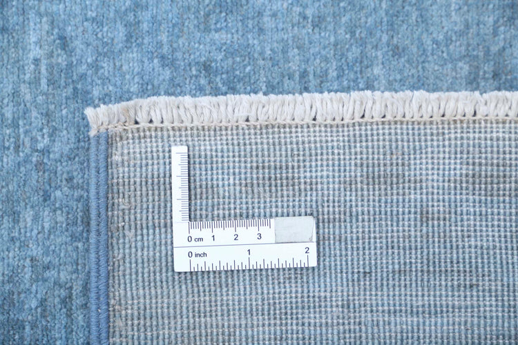Transitional Hand Knotted Overdyed Farhan Wool Rug of Size 2'11'' X 10'1'' in Blue and Colors - Made in Afghanistan