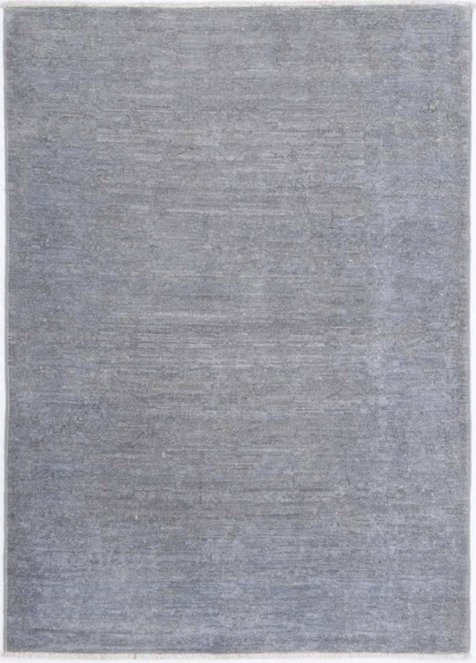 Transitional Hand Knotted Overdyed Farhan Wool Rug of Size 2'8'' X 3'11'' in Grey and Grey Colors - Made in Afghanistan
