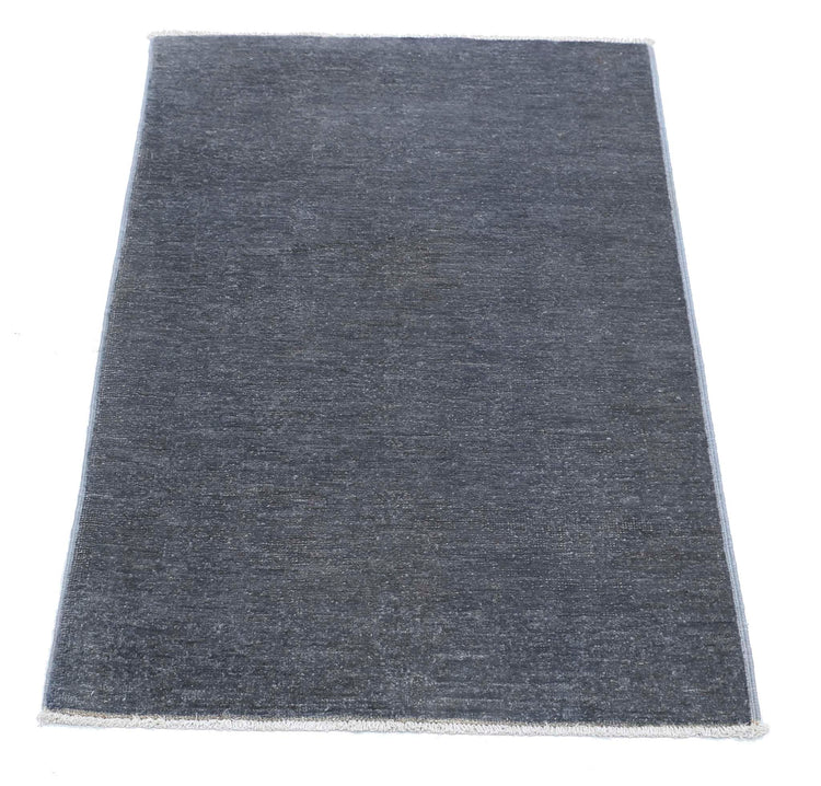 Transitional Hand Knotted Overdyed Farhan Wool Rug of Size 2'1'' X 3'1'' in Grey and Colors - Made in Afghanistan