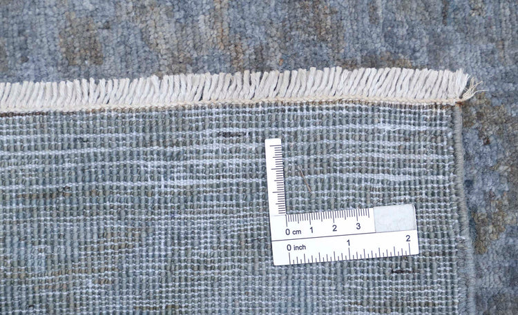 Transitional Hand Knotted Overdyed Farhan Wool Rug of Size 8'0'' X 10'7'' in Grey and Colors - Made in Afghanistan