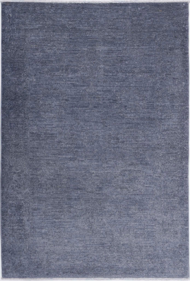 Transitional Hand Knotted Overdyed Farhan Wool Rug of Size 2'7'' X 3'10'' in Grey and Grey Colors - Made in Afghanistan