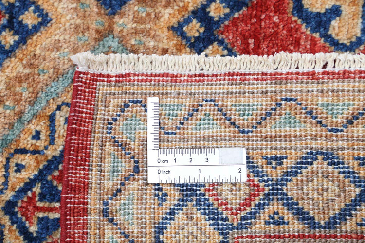 Traditional Hand Knotted Ziegler Farhan Wool Rug of Size 8'1'' X 9'11'' in Gold and Red Colors - Made in Afghanistan