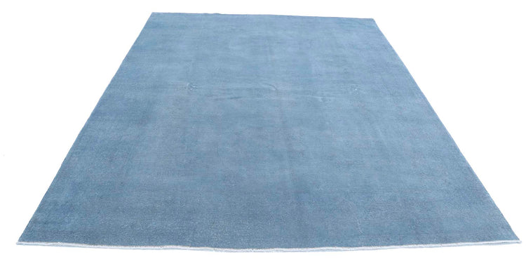Transitional Hand Knotted Overdyed Farhan Wool Rug of Size 7'8'' X 9'5'' in Blue and Blue Colors - Made in Afghanistan