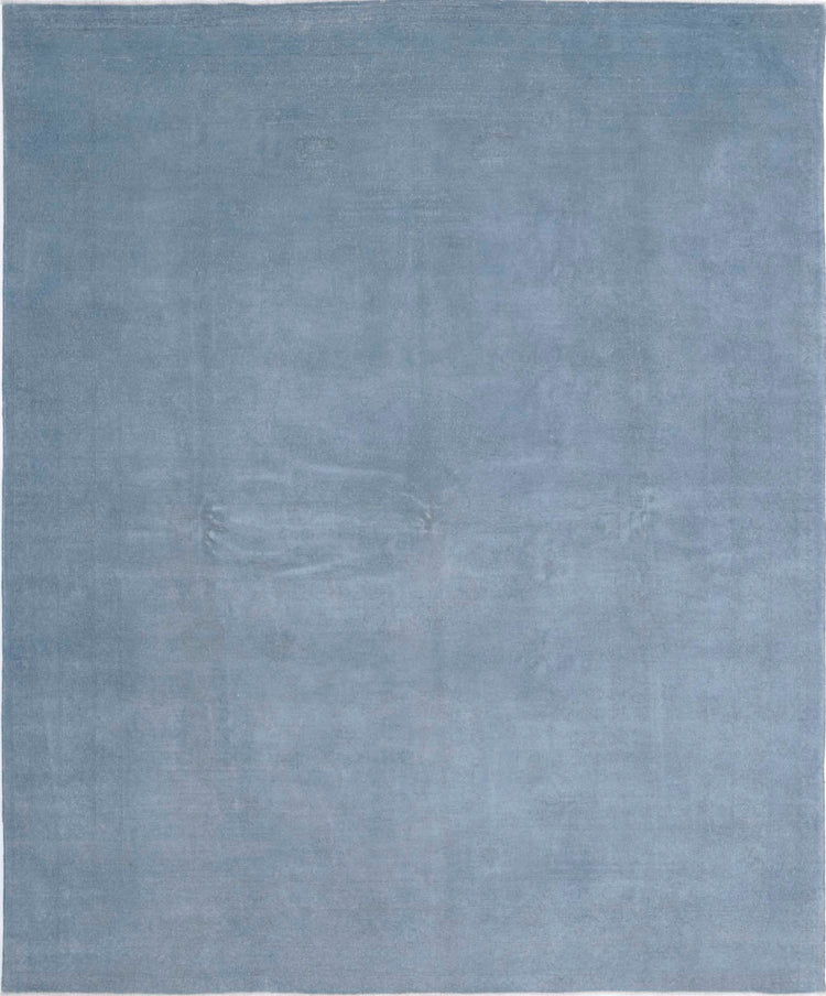 Transitional Hand Knotted Overdyed Farhan Wool Rug of Size 7'8'' X 9'5'' in Blue and Blue Colors - Made in Afghanistan