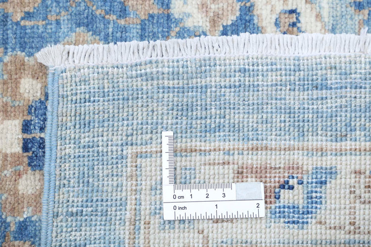 Traditional Hand Knotted Ziegler Farhan Wool Rug of Size 8'1'' X 10'5'' in Blue and Taupe Colors - Made in Afghanistan