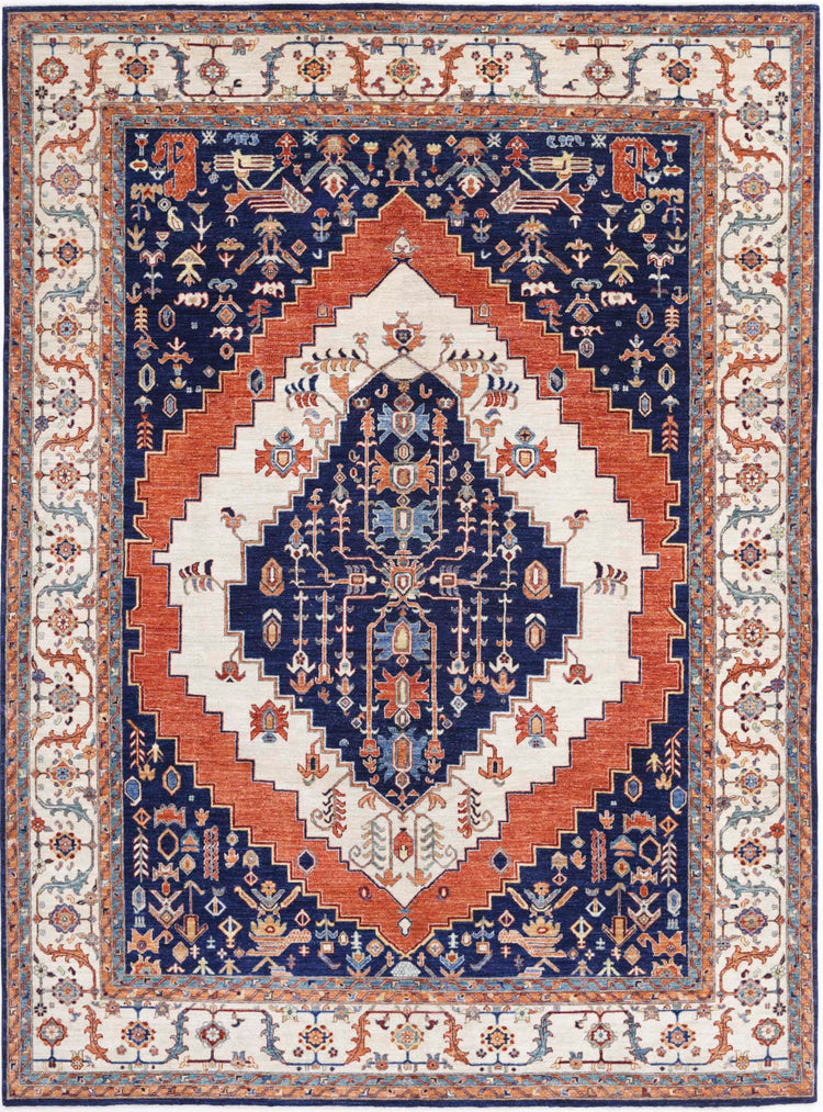 Traditional Hand Knotted Serenity Farhan Wool Rug of Size 8'9'' X 11'8'' in and Colors - Made in Afghanistan