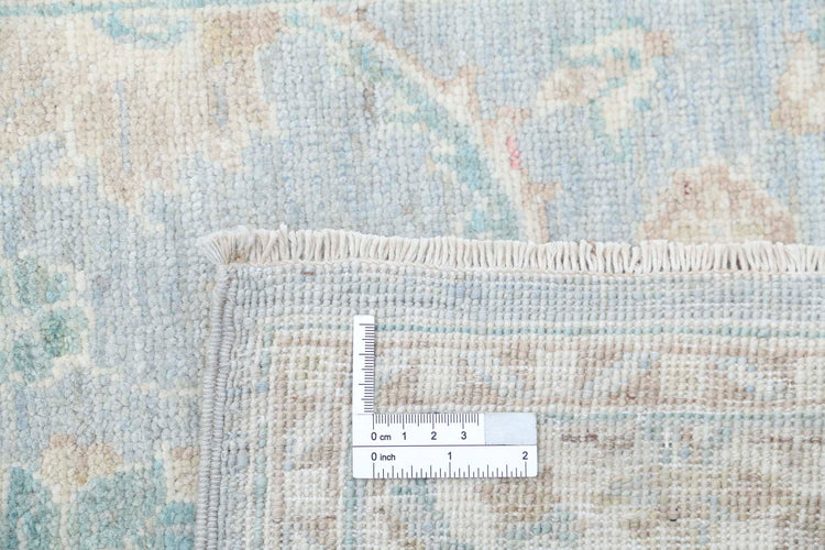 Traditional Hand Knotted Serenity Farhan Wool Rug of Size 2'5'' X 10'3'' in Grey and Ivory Colors - Made in Afghanistan