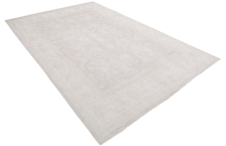 Transitional Hand Knotted Artemix Farhan Wool Rug of Size 12'1'' X 14'2'' in Grey and Grey Colors - Made in Afghanistan
