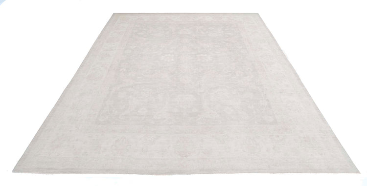 Transitional Hand Knotted Artemix Farhan Wool Rug of Size 12'1'' X 14'2'' in Grey and Grey Colors - Made in Afghanistan