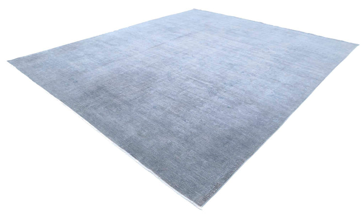 Transitional Hand Knotted Overdyed Farhan Wool Rug of Size 11'7'' X 13'9'' in Grey and Grey Colors - Made in Afghanistan