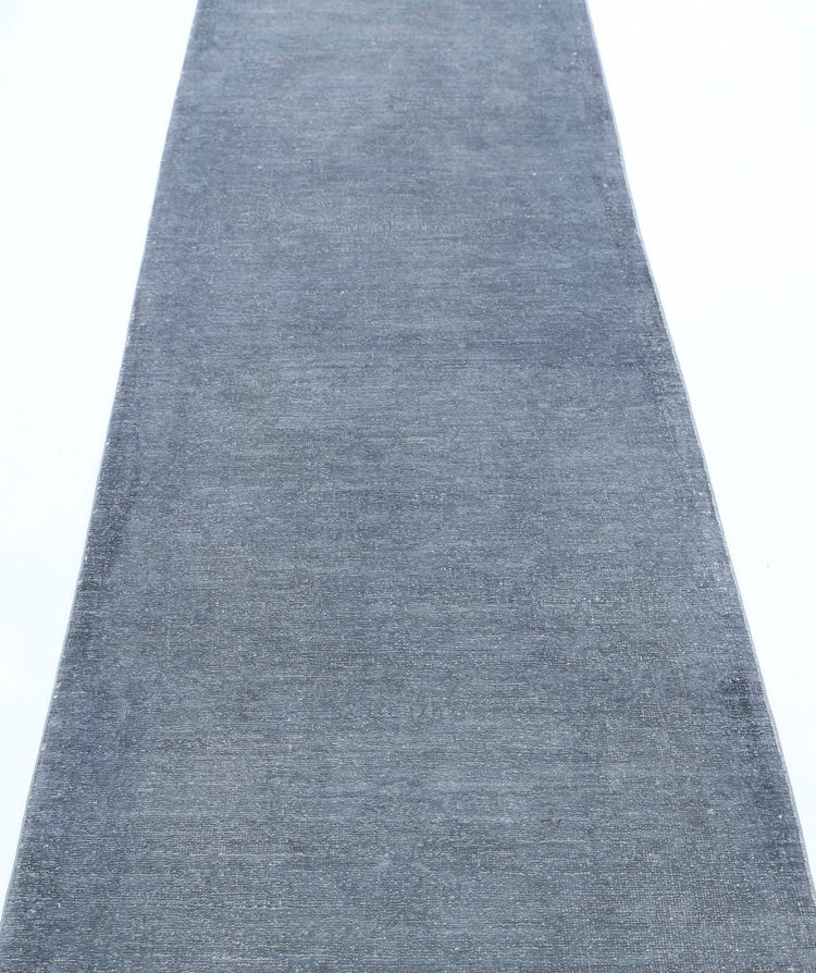 Transitional Hand Knotted Overdyed Farhan Wool Rug of Size 2'7'' X 8'8'' in Grey and Grey Colors - Made in Afghanistan