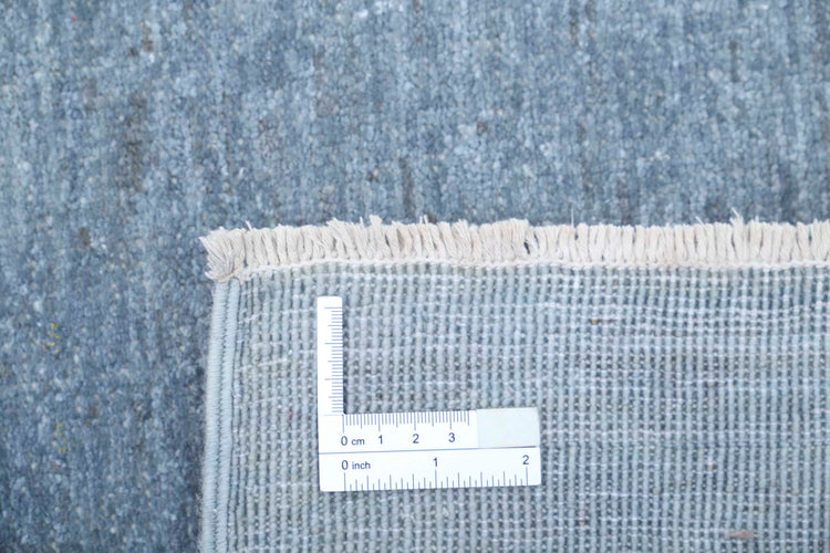 Transitional Hand Knotted Overdyed Farhan Wool Rug of Size 2'8'' X 7'7'' in Grey and Grey Colors - Made in Afghanistan