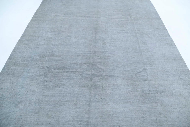 Transitional Hand Knotted Overdyed Farhan Wool Rug of Size 7'8'' X 10'6'' in Grey and Grey Colors - Made in Afghanistan