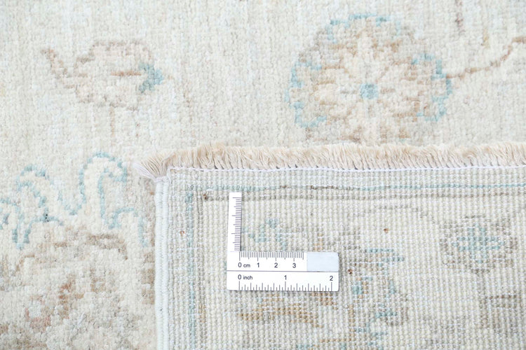 Traditional Hand Knotted Serenity Farhan Wool Rug of Size 2'6'' X 7'8'' in Grey and Ivory Colors - Made in Afghanistan