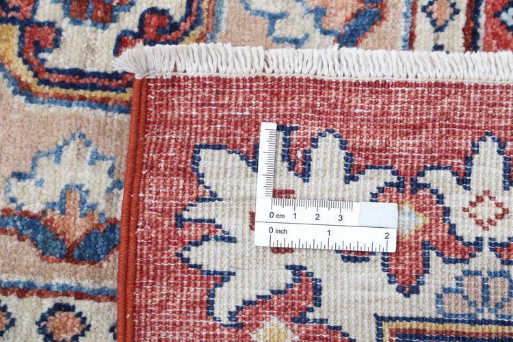 Transitional Hand Knotted Artemix Farhan Wool Rug of Size 8'0'' X 10'0'' in Red and Blue Colors - Made in Afghanistan