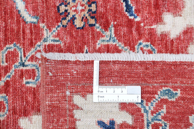 Transitional Hand Knotted Artemix Farhan Wool Rug of Size 8'5'' X 11'5'' in Red and Blue Colors - Made in Afghanistan