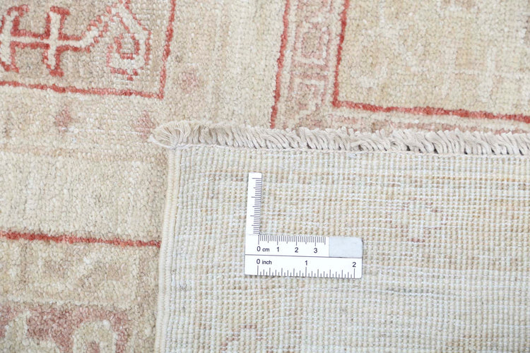Traditional Hand Knotted Serenity Farhan Wool Rug of Size 5'6'' X 7'1'' in Ivory and Grey Colors - Made in Afghanistan