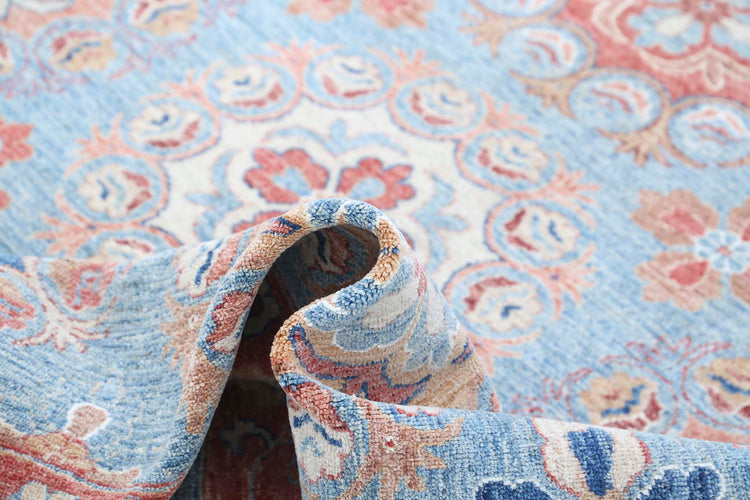 Traditional Hand Knotted Suzani Farhan Wool Rug of Size 4'6'' X 6'7'' in Multi and Multi Colors - Made in Afghanistan