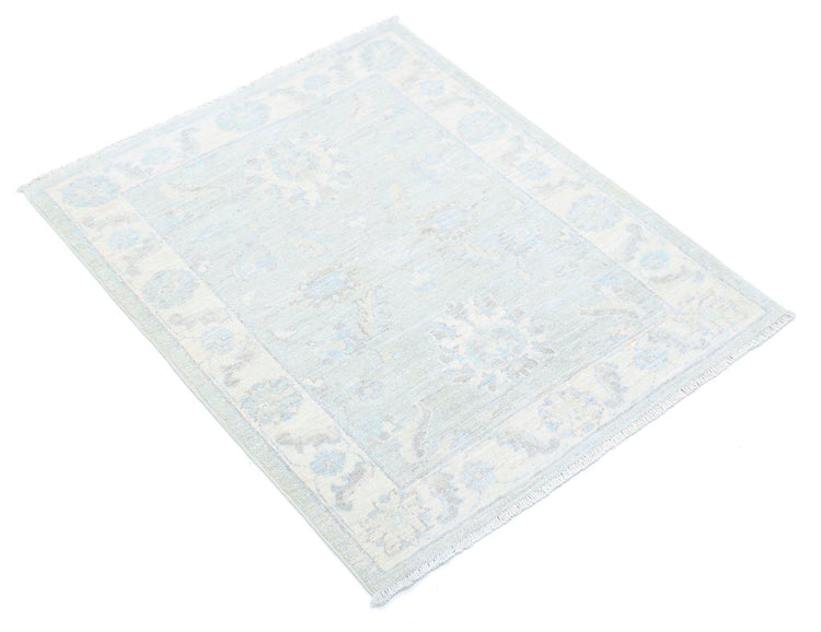 Traditional Hand Knotted Serenity Farhan Wool Rug of Size 2'4'' X 2'9'' in Brown and Ivory Colors - Made in Afghanistan