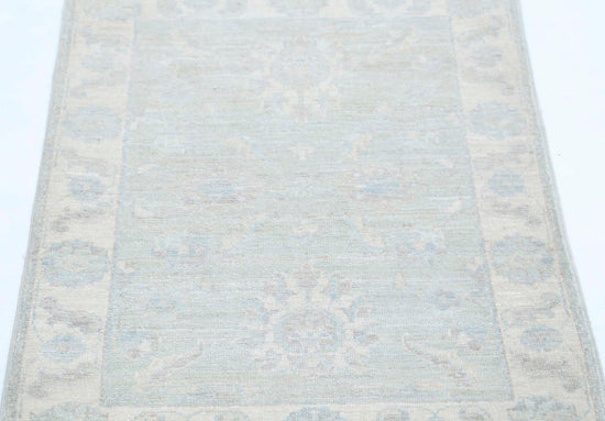 Traditional Hand Knotted Serenity Farhan Wool Rug of Size 2'1'' X 2'11'' in Grey and Ivory Colors - Made in Afghanistan