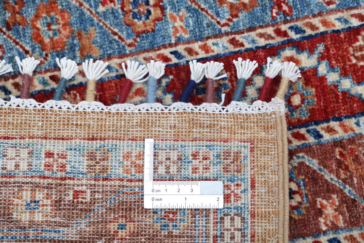 Traditional Hand Knotted Shaal Farhan Wool Rug of Size 5'7'' X 6'9'' in Multi and Multi Colors - Made in Afghanistan