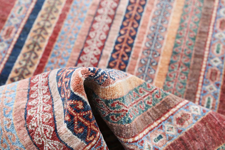 Traditional Hand Knotted Shaal Farhan Wool Rug of Size 2'8'' X 4'0'' in Multi and Multi Colors - Made in Afghanistan