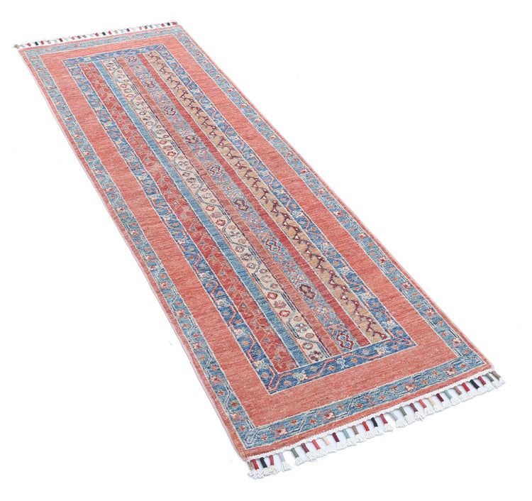 Traditional Hand Knotted Shaal Farhan Wool Rug of Size 2'0'' X 5'9'' in Multi and Multi Colors - Made in Afghanistan