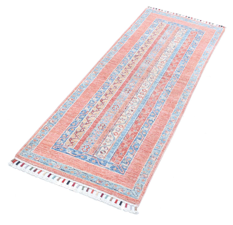 Traditional Hand Knotted Shaal Farhan Wool Rug of Size 2'0'' X 5'9'' in Multi and Multi Colors - Made in Afghanistan