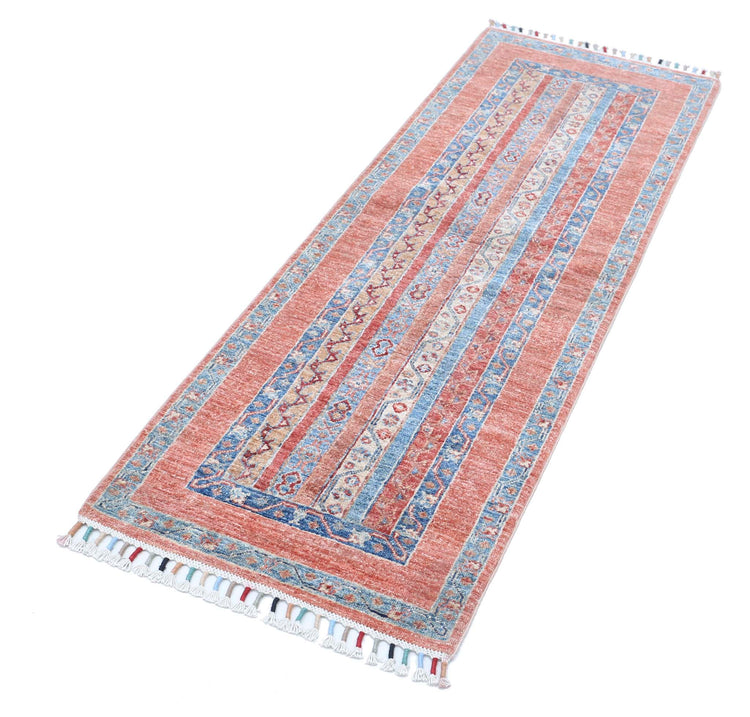 Traditional Hand Knotted Shaal Farhan Wool Rug of Size 2'0'' X 5'9'' in Multi and Multi Colors - Made in Afghanistan