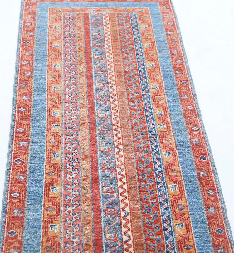 Traditional Hand Knotted Shaal Farhan Wool Rug of Size 2'0'' X 5'8'' in Multi and Multi Colors - Made in Afghanistan
