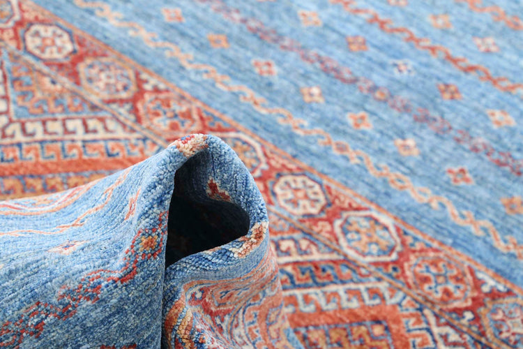 Traditional Hand Knotted Khurjeen Farhan Wool Rug of Size 3'4'' X 4'10'' in Multi and Multi Colors - Made in Afghanistan