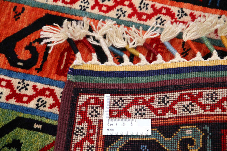 Traditional Hand Knotted Shaal Farhan Wool Rug of Size 2'1'' X 3'2'' in Multi and Multi Colors - Made in Afghanistan
