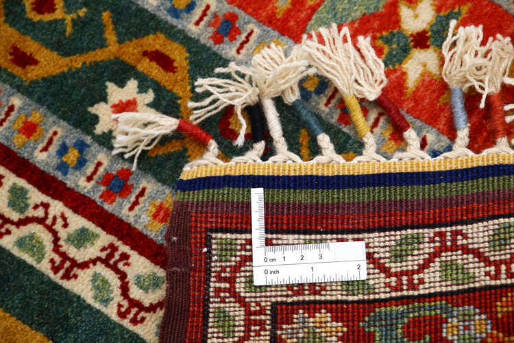 Traditional Hand Knotted Shaal Farhan Wool Rug of Size 2'1'' X 3'3'' in Multi and Multi Colors - Made in Afghanistan
