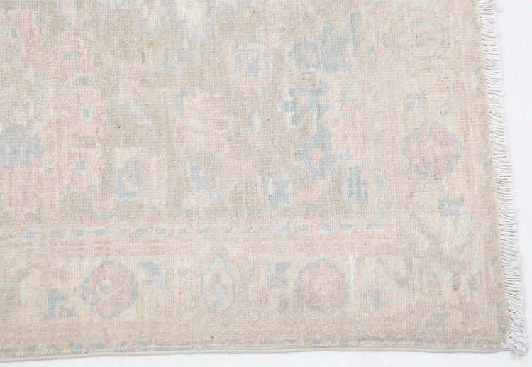 Traditional Hand Knotted Serenity Farhan Wool Rug of Size 2'5'' X 9'3'' in Brown and Ivory Colors - Made in Afghanistan