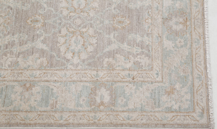 Traditional Hand Knotted Serenity Farhan Wool Rug of Size 2'6'' X 12'0'' in Brown and Blue Colors - Made in Afghanistan