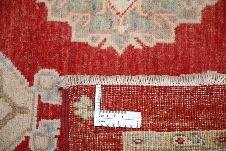 Traditional Hand Knotted Ziegler Farhan Wool Rug of Size 2'8'' X 7'9'' in Red and Red Colors - Made in Afghanistan