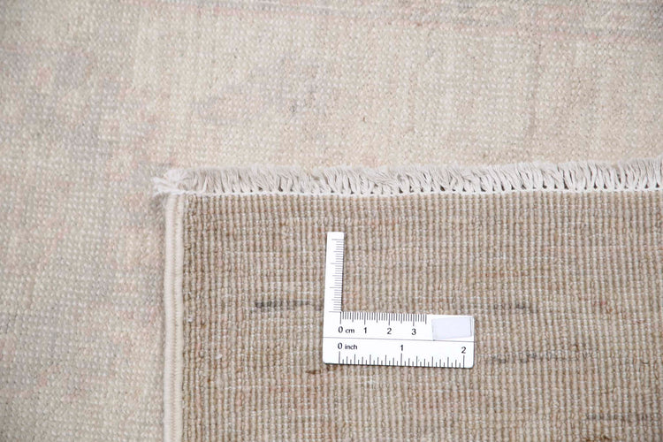 Traditional Hand Knotted Serenity Farhan Wool Rug of Size 2'4'' X 7'8'' in Ivory and Ivory Colors - Made in Afghanistan