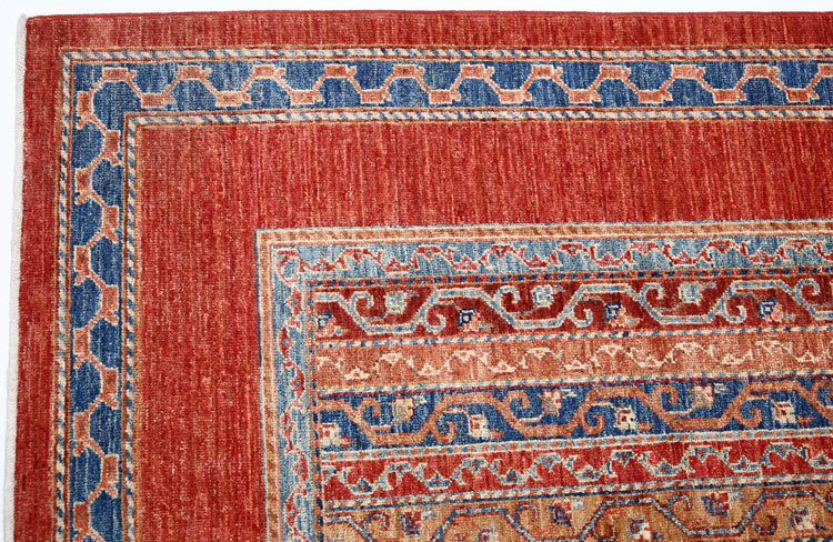 Traditional Hand Knotted Shaal Farhan Wool Rug of Size 5'9'' X 7'10'' in Multi and Multi Colors - Made in Afghanistan